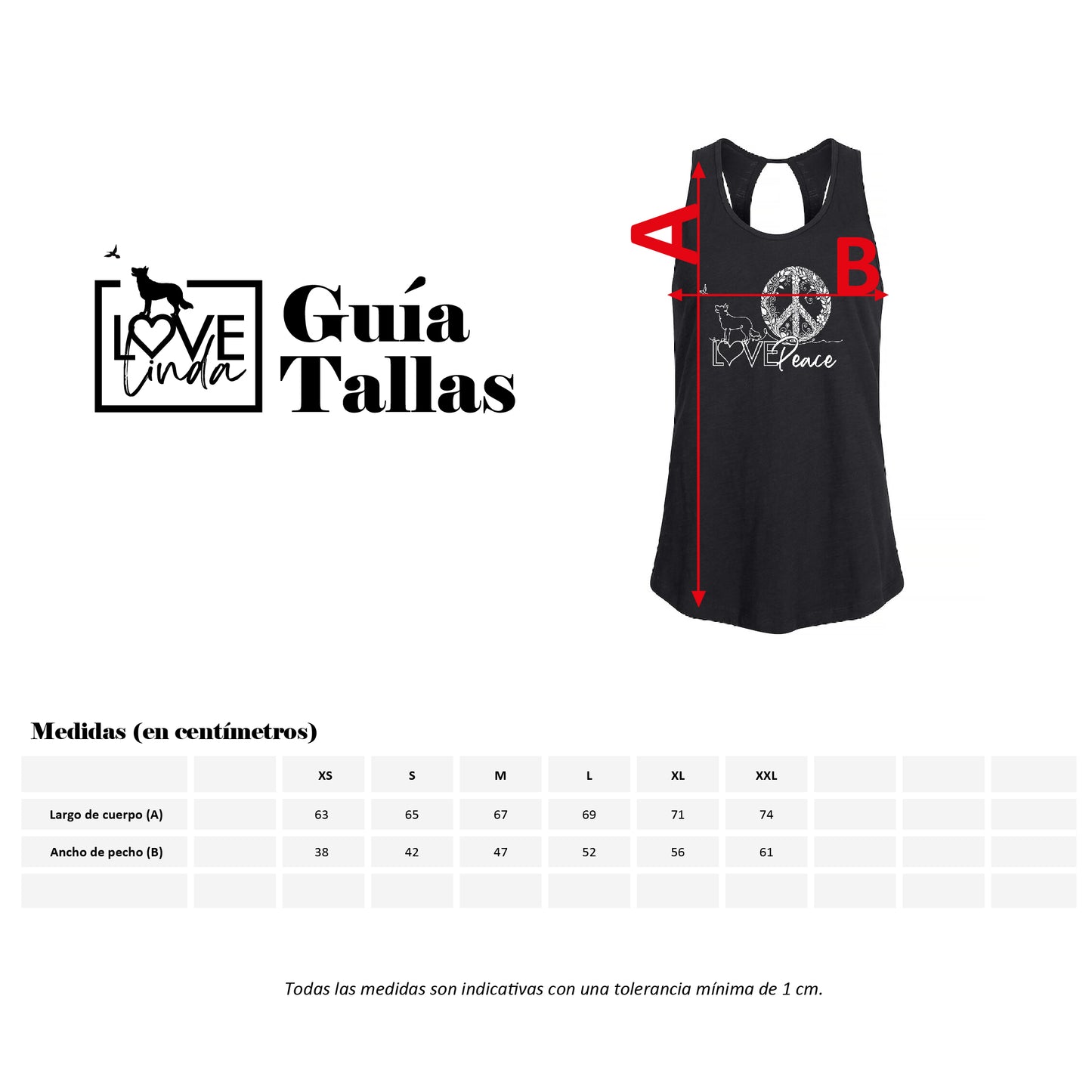 Samarreta tirants LOVE PEACE