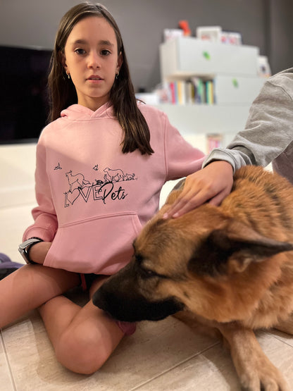 Sudadera con capucha niños LOVE PETS