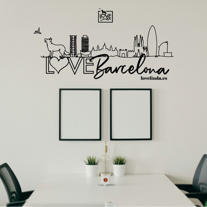 Vinil PERSONALITZABLE per a paret LOVE SKYLINE