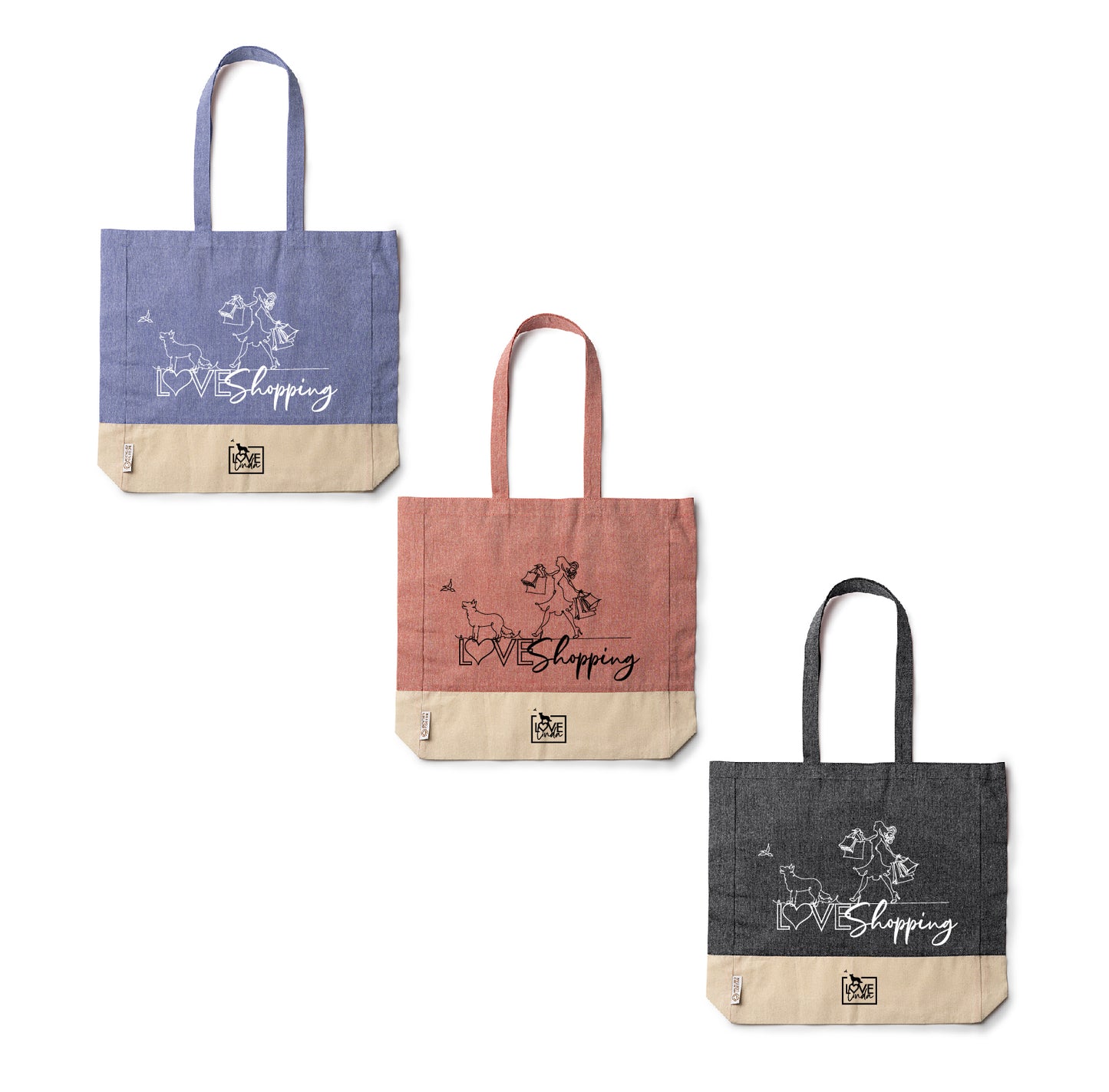 Bolsa de algodón reciclado LOVE SHOPPING